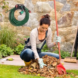 Relaxdays Hose Holder, Plastic Wall-Mounted Hosepipe Holder, Bracket for Garden Hose, HWD 14 x 24 x 16 cm, Black