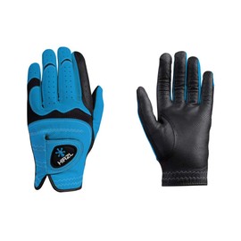Hirzl Hybrid PLUS Golf Glove (Blue/Black, Large)