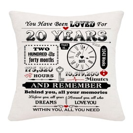 Hardeson 20 Years Old Gift for Women & Men Inspirational Cushion Covers 20th Birthday Party Decor Gifts for Daughter Son Sister Brother Him Her boyfriend Twenty Birthday Presents (20th)