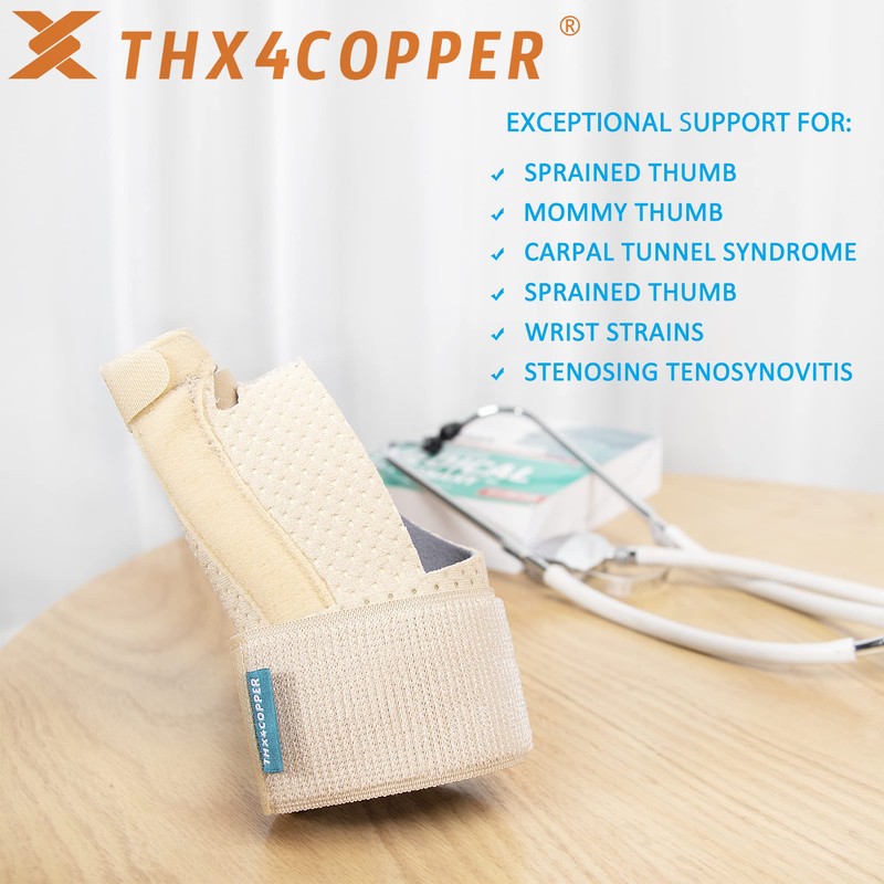 Thx4COPPER Thumb Brace & Wrist Stabilizer-Thumb Splint for Tendonitis,Sprains,Carpal Tunnel,Arthritis-Thumb