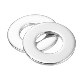 sourcing map 5Pcs 1/2 Flat Washer, 304 Stainless Steel 0.531" ID x 1.062" OD x 0.095" Thick for Bolt Screw, Factories Repair, Kitchens, Shops, and Outdoor Construction, Silver