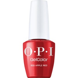 OPI GelColor Big Apple Red | Opaque Bright Red Crème UV Cure Gel Nail Polish | Vegan & HEMA Free, Long Lasting, High Shine