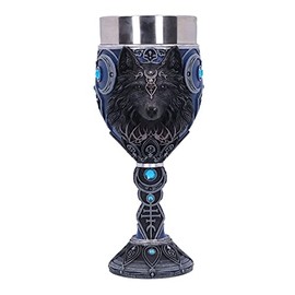 Nemesis Now Wolf Moon Goblet, Blue, 19.5cm