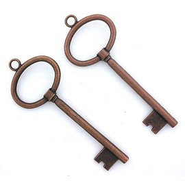 TWO 3 2/3 TO 1 1/3 INCH KEY COPPER COLOR FOCAL PENDANT CF705