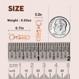 Ofiuny Magnetic Necklace Clasp 925 Sterling Silver Mini – Magnet Jewelry Clasps Connector for Bracelet, Strong Rose Gold Chain Extender Closure for Necklaces (Made in Italy)