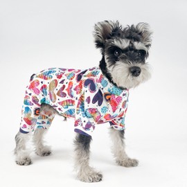 Dog T-Shirt Onesie Summer/Winter Pet Costume Love Motif Bodysuit for Small Dogs and Cats, T-Shirt with Four Legs, Breathable Jumpsuit for Outdoor Sports, Travel, Camping, XXL