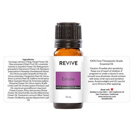 Exhale Essential Oil Blend by Revive Essential Oils - 100% Pure Therapeutic Grade, for Diffuser, Humidifier, Massage, Aromatherapy, Skin & Hair Care