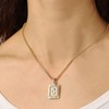 VANGETIMI Gold Initial Letter F Pendant Necklace Square Capital Letter