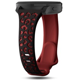 Strisinho Slim Leopard Engraved Bands Compatible with Garmin Venu 2S / Venu 3S / Vivoactive 4S / Vivomove 3S, 18mm Narrow Soft Silicone Cheetah Sport Strap for Garmin Forerunner 255S/255S Music/265S