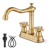 Gotonovo Antique Brass 2 Hole 4 Centerset Bathroom Sink Faucet