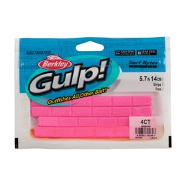 Berkley Gulp! Surf Bytes Strips Fishing Soft Bait, Pink, 5 3/4"