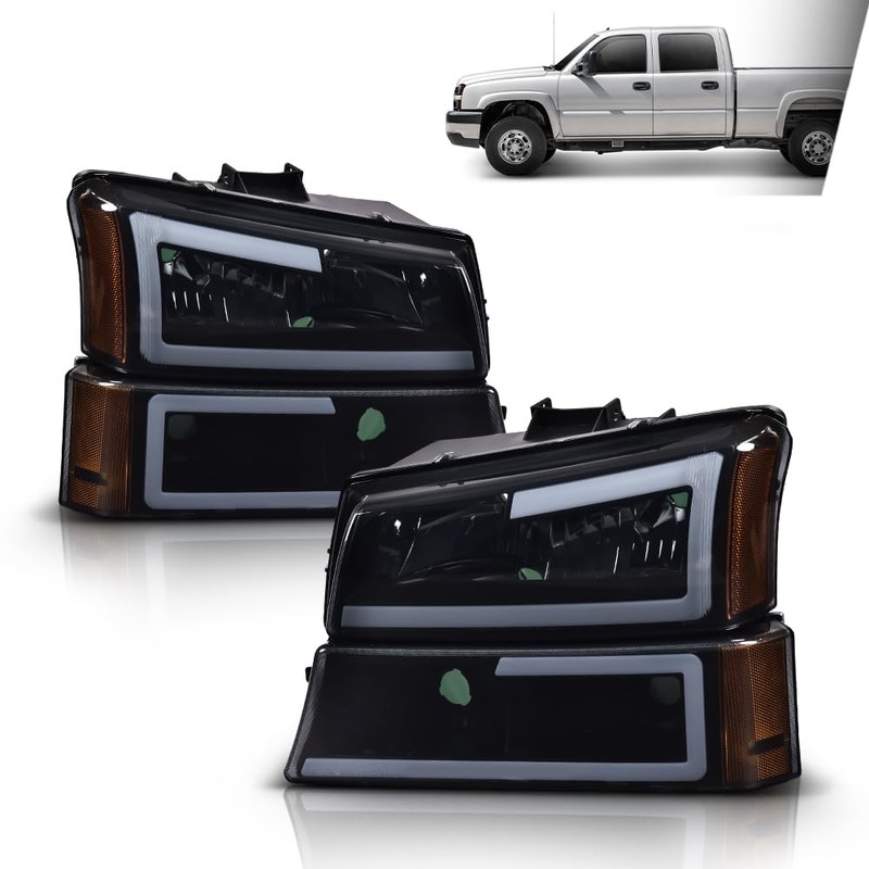 G-PLUS LED DRL Headlights, Fit Chevy Silverado 1500 2500 3500&HD