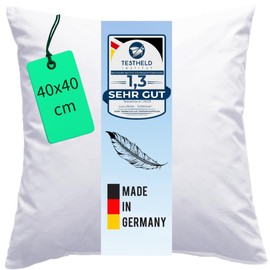 Luxusfeder Sofa Cushion 40 x 40 cm Down Filling 300 g – Cover 100% Cotton – Down Cushion Filling – Cushion Filling – Inner Cushion – Oeko-Tex