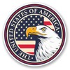2 x 10cm USA Eagle Vinyl Sticker Laptop Car Travel