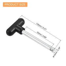 sourcing map 9.5x100mm Hitch Pins with T Handle Knobs, Chrome-Plated Carbon Steel Universal Weight Stack Pin, Detent Locking Pins, Heavy Duty Pin Insert for Commercial Gym or Home Gym, Black