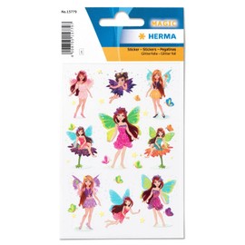 HERMA Fairy Stickers, Girls Glitter Stickers for Children and Toddlers, Children's Stickers with Elves Motif for Sticker Album Scrapbook Photo Album Gift Birthday Decoration Letters Crafts