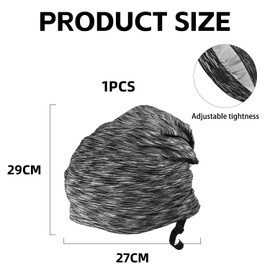 GTYHH 1 x Striped Night Hat, Elastic Night Hat, Adjustable Night Hat, Soft Night Hat, Warm Hat, Outdoor Hair Hat, Black and grey colour