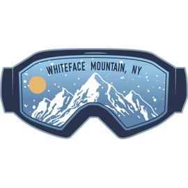 Whiteface Mountain New York Ski Adventures Souvenir Approximately 5 x 2.5-Inch Fridge Magnet Goggle Design