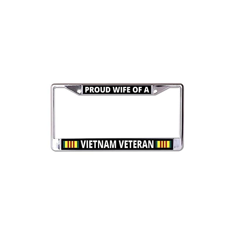Proud Wife of A Vietnam Veteran Chrome License Plate Frame