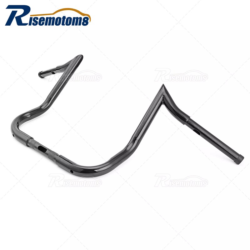 Risemotom8 Gloss Black 12" Meathook Ape Hanger Handlebar For Electra