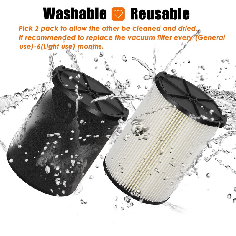 LVJUSEN VF4000& VF7000 Replacement Filter fits Ridgid Shop Vacuums 5-20
