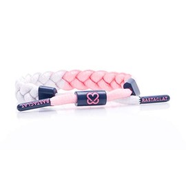 Rastaclat Braided Bracelet for Men and Women - Uplift Pink/White/Navy Bracelet | Adjustable Stackable & Braided by Hand (Small/Medium)