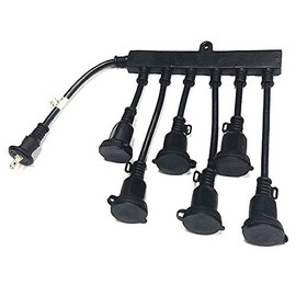 [Ad & C toronic] Outdoor Illumination Power Supply Splitter Cable Rainproof Round Plug Type CHOOSE FROM 4 Splitter/6 Splitter, 2 Type