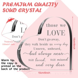 Jetec Sympathy Gifts Memorial Bereavement Gifts Acrylic Heart Condolence Remembrance Gifts for Loss of Loved One Father Mother(Simple Style, 6 x 6 x 0.6 Inch)