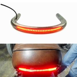 TADAFA Retro Motorcycle Cafe Racer Seat Frame Hoop Brat Loop with LED Strip Turn Singal Tail Light Brake Light (7/8 inch Tube/Flat Loop/Width 175mm/6.89in)