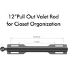 FIRJOY Valet Rod for Closet Pull Out (Black)
