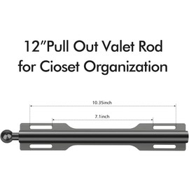 FIRJOY Valet Rod for Closet Pull Out (Black)
