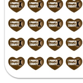 I Pooped Today Jumping for Joy Heart Shaped Planner Calendar Scrapbook Craft Stickers