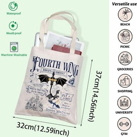 FOTAP Fourth W Merch FW Inspire Tote Bag Fly Or Die Quote Handbag Fantasy Reader Gift Dragon Rider Shoulder Bag (FLY OR DIE)