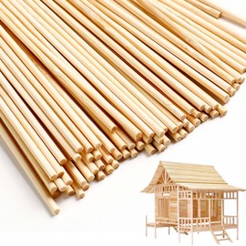 Wooden Dowels 150 PCS – 3mm x 30cm Bamboo Craft Rods, Natural Unfinished Round Sticks for DIY Projects, Art Crafts, Home Décor, Model Making, and Educational Use – Smooth Durable Eco-Friendl
