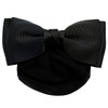 GLOBAL BOX Ribbon Barrette with Net Simple Chignon (Black)