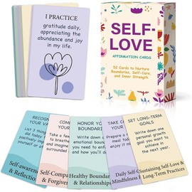 52 Self Love Affirmation Cards with Action Plans. Daily Inspirational Meditation Mindfulness Relaxation ,  Gifts for Women, Positive  , Relaxing  Gifts