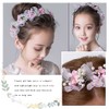 IYOU Princess Pearl Headpiece Pink Flower Headband Crystal Bridal Wedding
