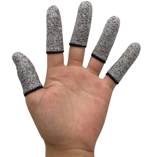 20 PCS Finger Cots Cut Resistant Protector, Finger Covers for Cuts, Gloves Life Extender, Cut Resistant Finger Protectors for Kitchen, Work, Sculpture, Anti-Slip, Reusable