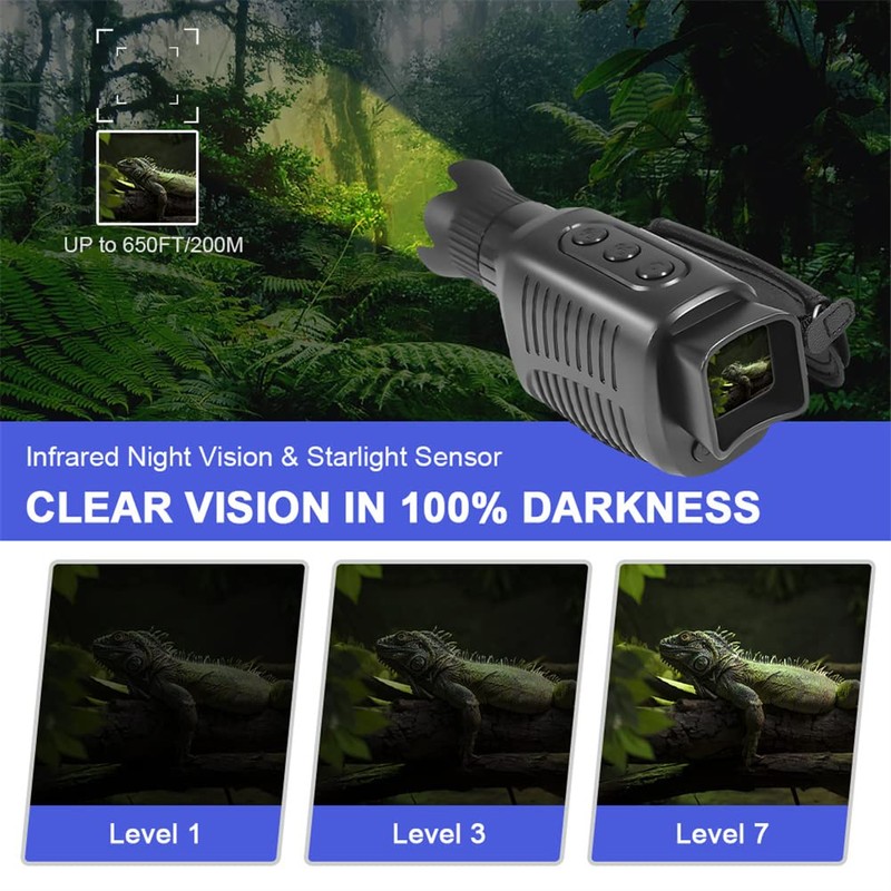 Night Vision Monocular,1080p R7 Digital Monocular Telescope for Bird Watching,Hunting