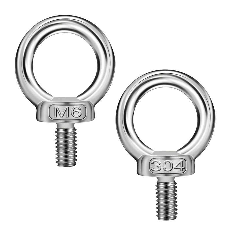 Elesunory 20 Pack Eye Bolts with Nuts, M6 Lifting Shoulder