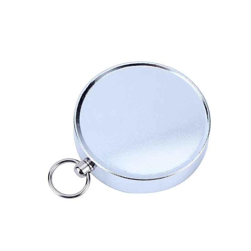 White Dial Iced Compass 45mm Aluminum Case Silver Portable Pocket