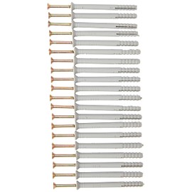 Merriway BH05917 (20 Pcs) Hammer Type Solid Wall Fixing with Nylon Plug, M6 x 70mm (1/4 inch x 2.3/4 inch) - Pack of 20 Pieces