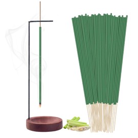 Citronella Incense Sticks, 200 Count Lemongrass Insensé Sticks with Wooden Inverted Incense Holder, Natural Refreshing Incenses for Home Indoor Outdoor Patio Garden