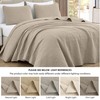 Chezmoi Collection Luca 3-Piece Oversized Bedspread Set, Queen Size, Khaki