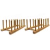 INNERNEED Bamboo Wooden Plate Racks Dish Stand Holder Kitchen Storage