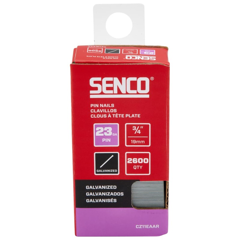 SENCO CZ11EAAR 3/4" 23 Gauge Pin Nails, Galvanized Finish 2,600