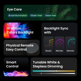 Monitor Light Bar, Smart Computer Light Bar with RGB Gaming Backlight, Eye Care Flicker Free Adjustable Color Temperature & Dimming, Works with HomeKit Alexa Google Home, Romote & App Control
