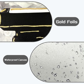 HILL WEST Perfume Bottle Canvas Wall Art - Glam Fashion Picture Black White Modern Painting Contemporary Floral Prints Artwork Ideal for Girls Makeup Room Bedroom