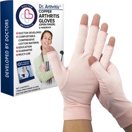Von Ärzten Entworfen, Arthrose Handschuhe mit Kupfer, Kompressionhandschuhe für Frauen und Männer, Arthritis Handschuhe/Fingerlose Handschuhe für Schmerzlinderung und Wärme [Pink,