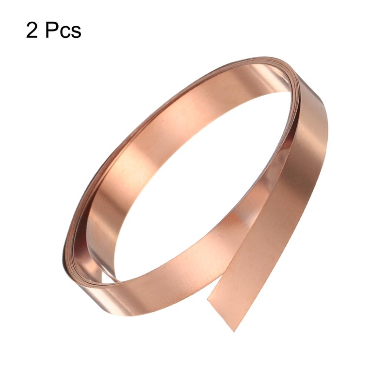 HARFINGTON 2pcs Copper Sheet Roll 0.3mm Thick Copper Flashing 99.95%